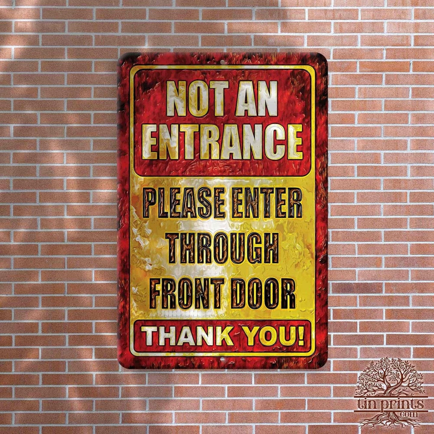 1020.dogs In Yard Do Not Enter Metal Tin Sign, 12x18 in, Indoor/Outdoor Decorative Sign - a4