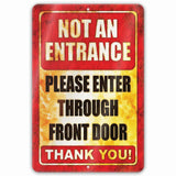 1020.dogs In Yard Do Not Enter Metal Tin Sign, 12x18 in, Indoor/Outdoor Decorative Sign - a4