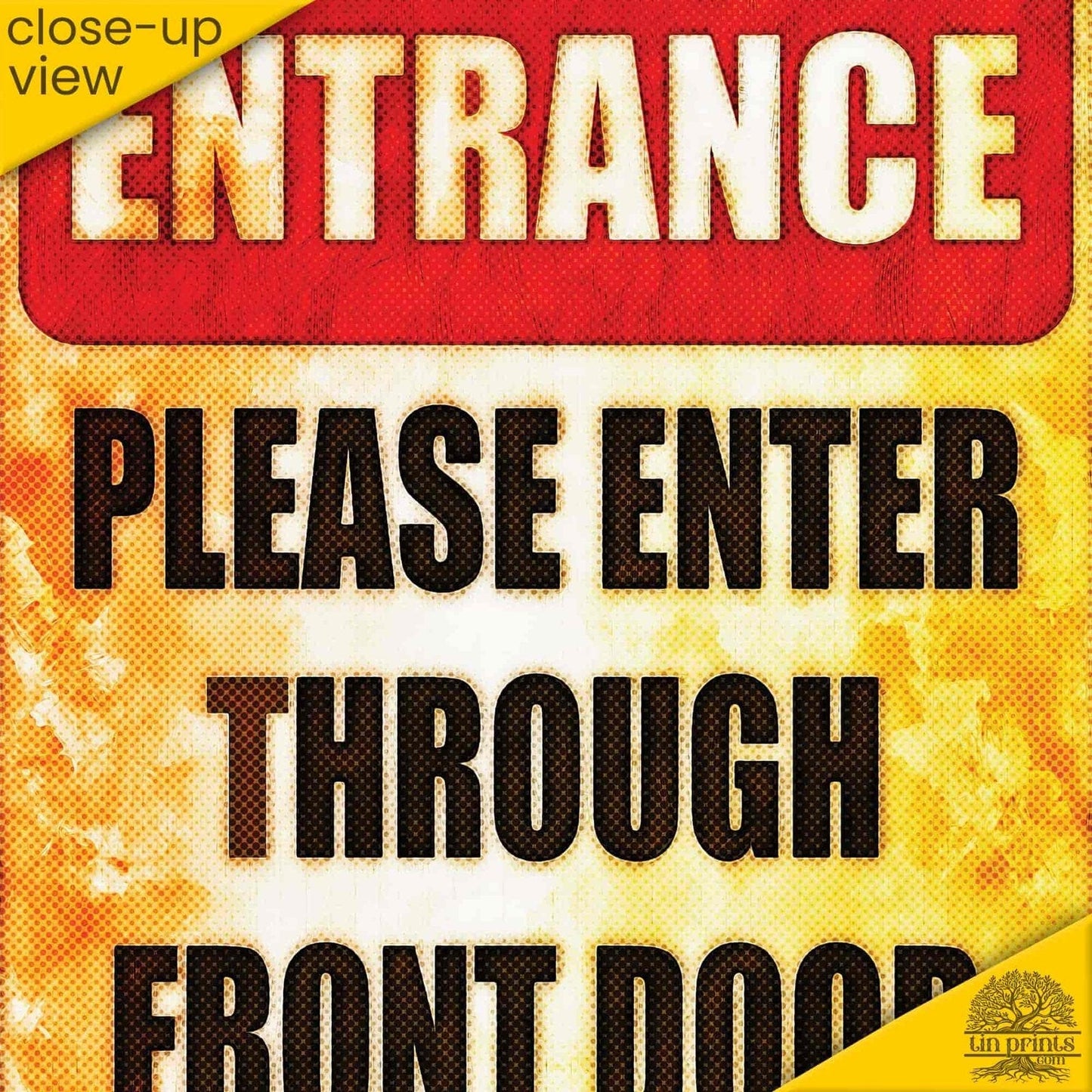 1020.dogs In Yard Do Not Enter Metal Tin Sign, 12x18 in, Indoor/Outdoor Decorative Sign - a4