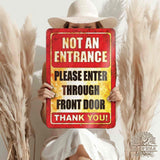 1020.dogs In Yard Do Not Enter Metal Tin Sign, 12x18 in, Indoor/Outdoor Decorative Sign - a4