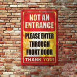 1020.dogs In Yard Do Not Enter Metal Tin Sign, 12x18 in, Indoor/Outdoor Decorative Sign - a4