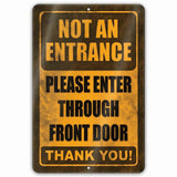 1020.dogs In Yard Do Not Enter Metal Tin Sign, 12x18 in, Indoor/Outdoor Decorative Sign - a4