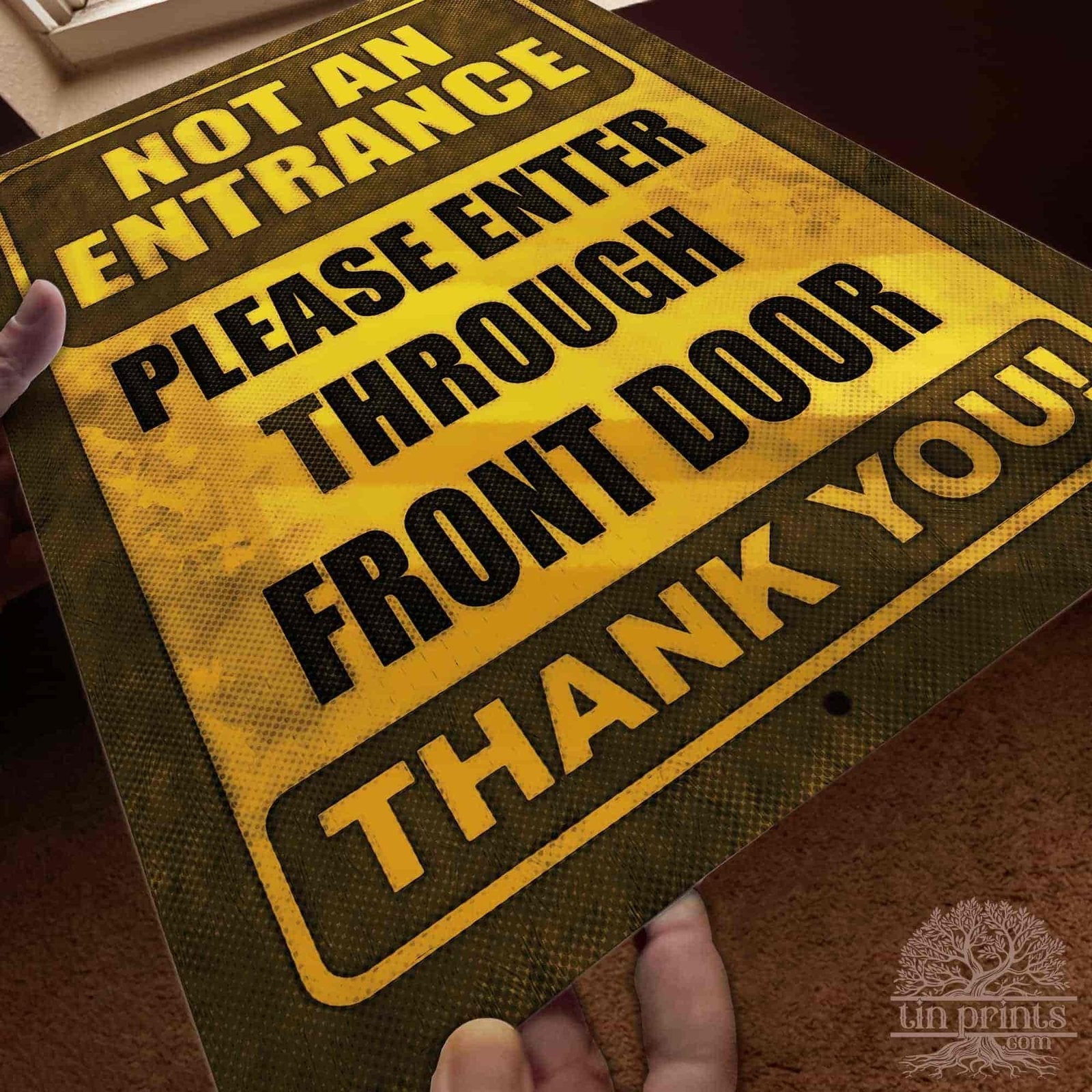 1020.dogs In Yard Do Not Enter Metal Tin Sign, 12x18 in, Indoor/Outdoor Decorative Sign - a4