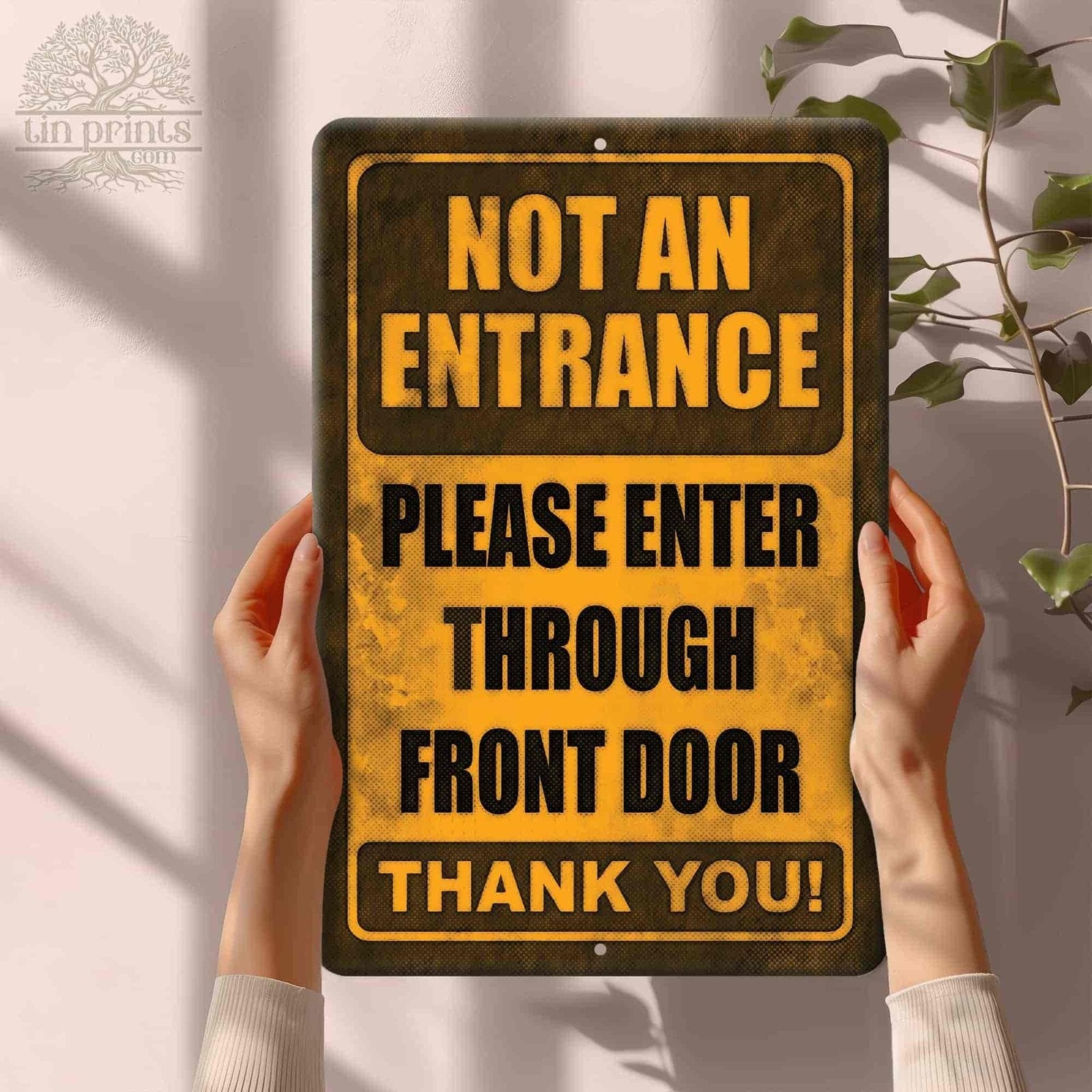 1020.dogs In Yard Do Not Enter Metal Tin Sign, 12x18 in, Indoor/Outdoor Decorative Sign - a4