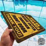 1020.dogs In Yard Do Not Enter Metal Tin Sign, 12x18 in, Indoor/Outdoor Decorative Sign - a4