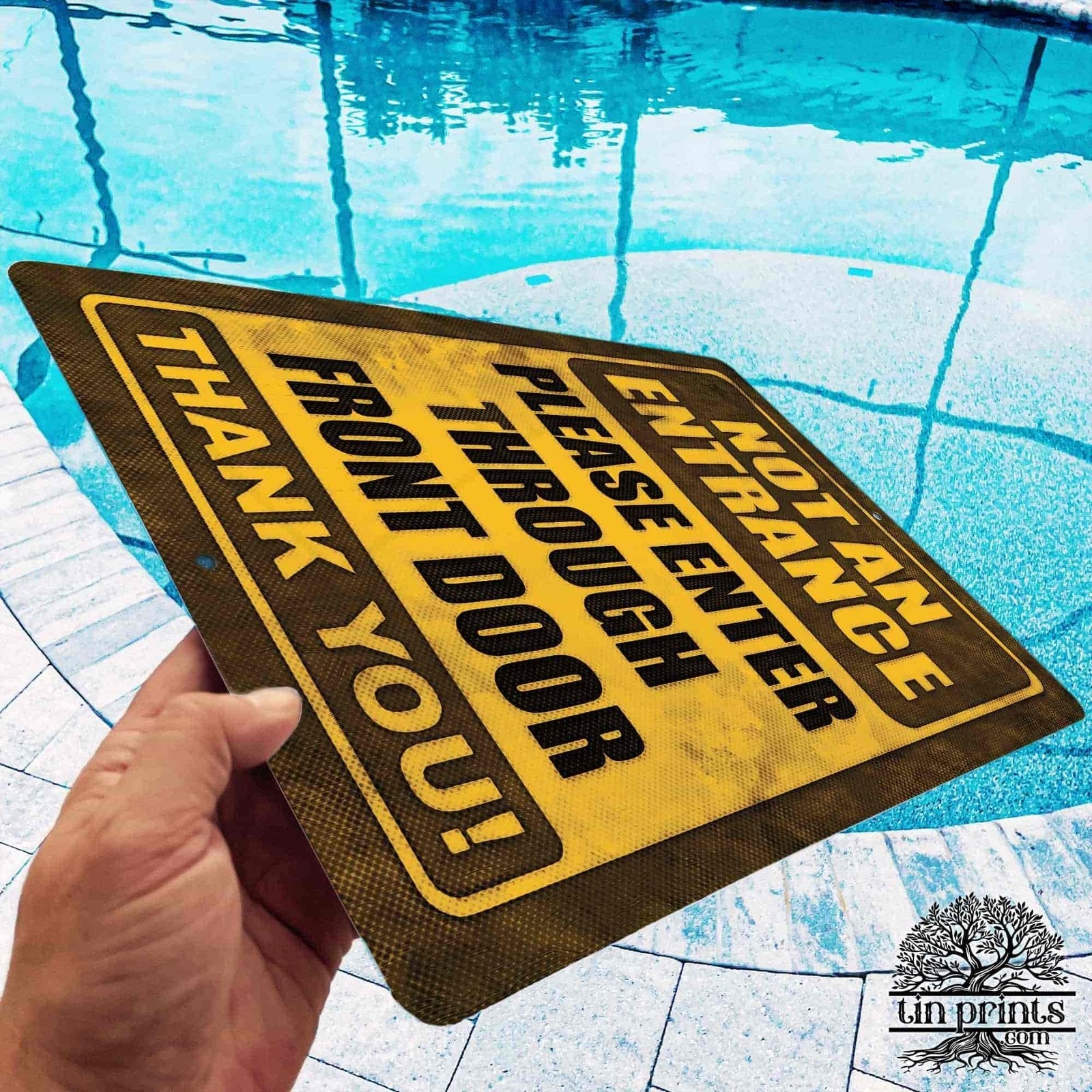 1020.dogs In Yard Do Not Enter Metal Tin Sign, 12x18 in, Indoor/Outdoor Decorative Sign - a4