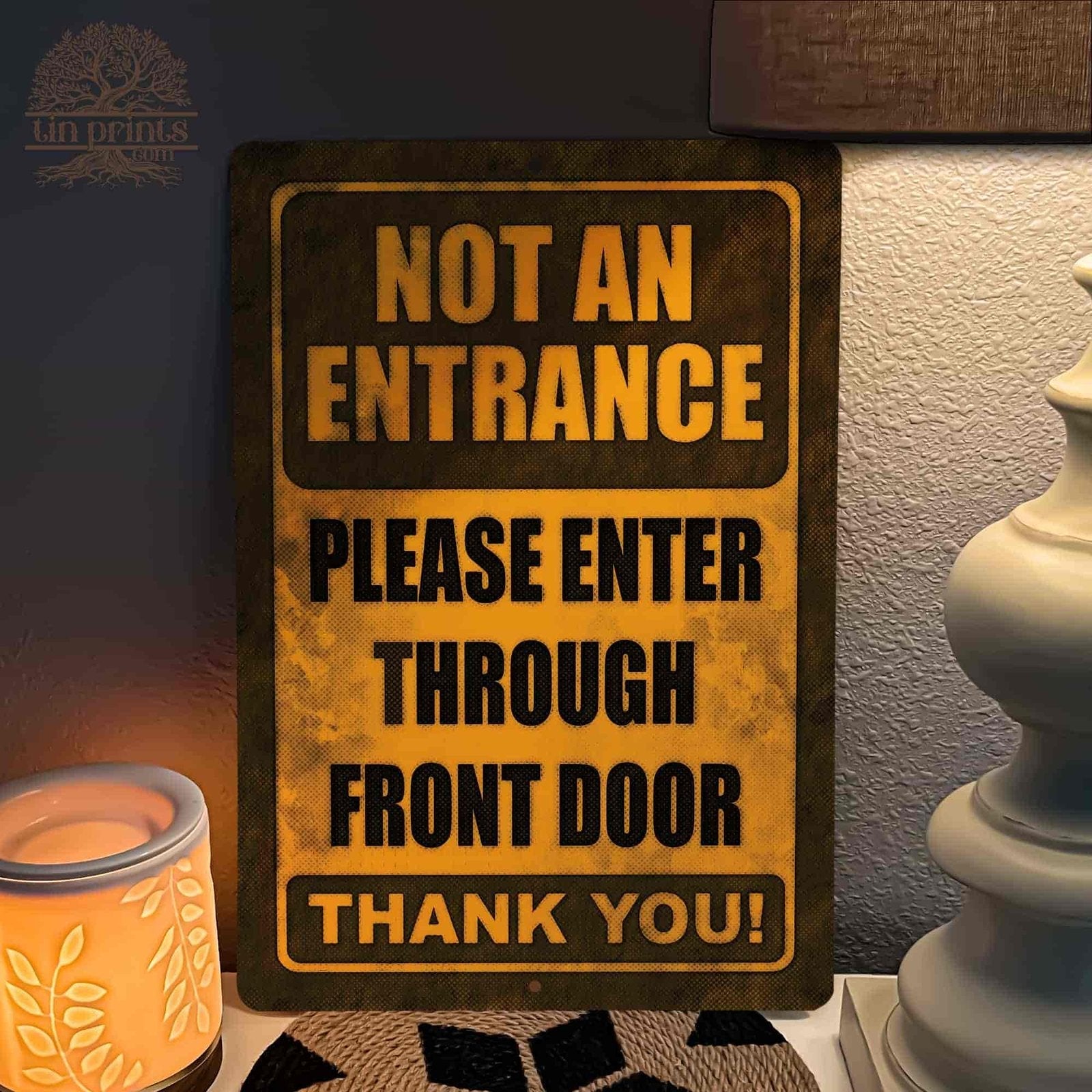 1020.dogs In Yard Do Not Enter Metal Tin Sign, 12x18 in, Indoor/Outdoor Decorative Sign - a4