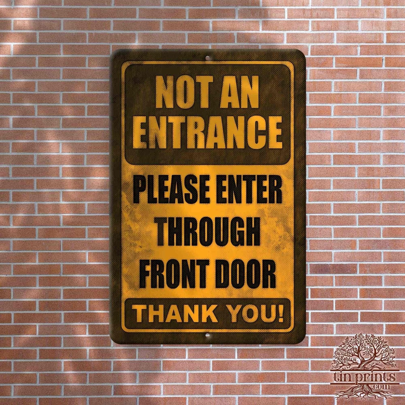 1020.dogs In Yard Do Not Enter Metal Tin Sign, 12x18 in, Indoor/Outdoor Decorative Sign - a4