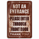 1020.dogs In Yard Do Not Enter Metal Tin Sign, 12x18 in, Indoor/Outdoor Decorative Sign - a4