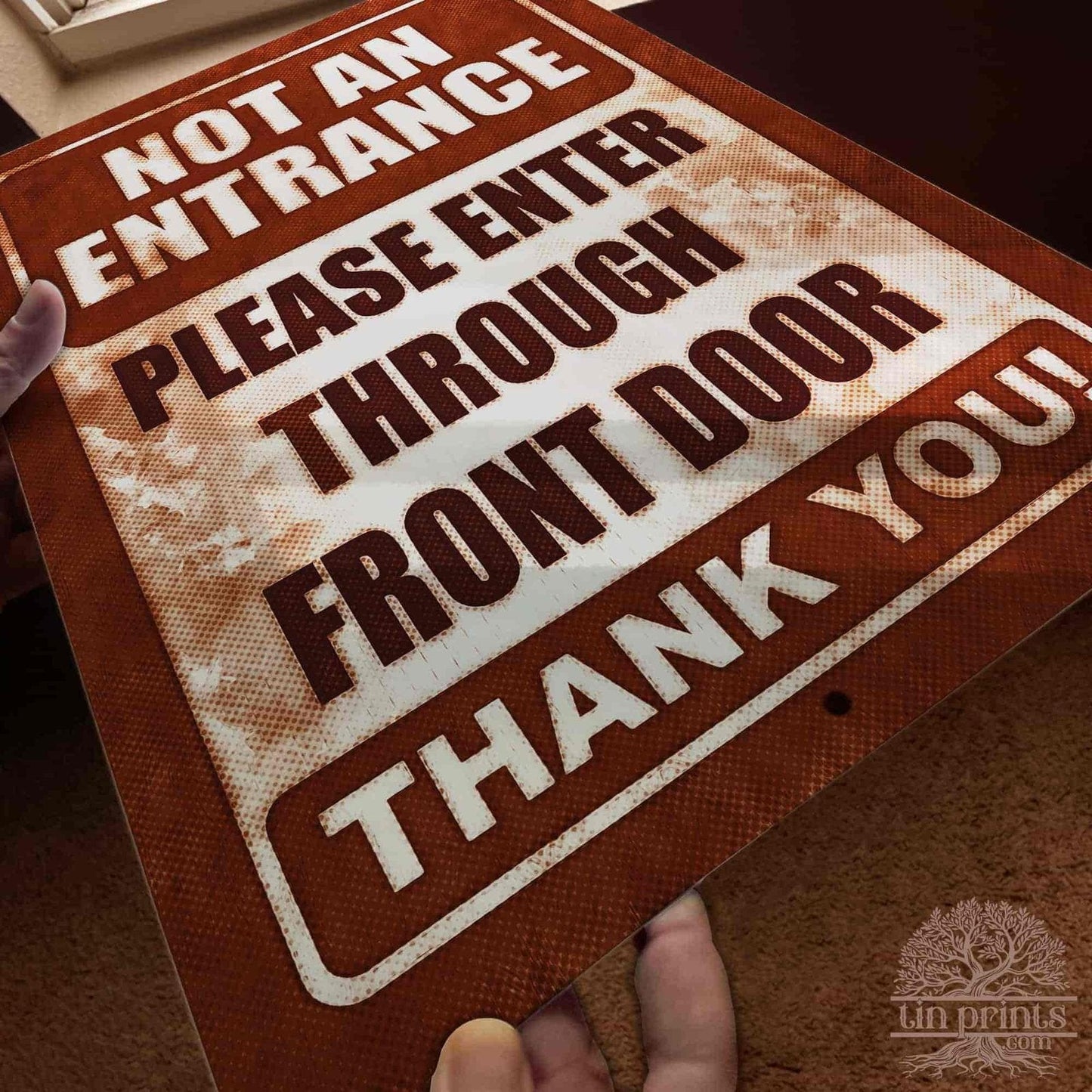 1020.dogs In Yard Do Not Enter Metal Tin Sign, 12x18 in, Indoor/Outdoor Decorative Sign - a4