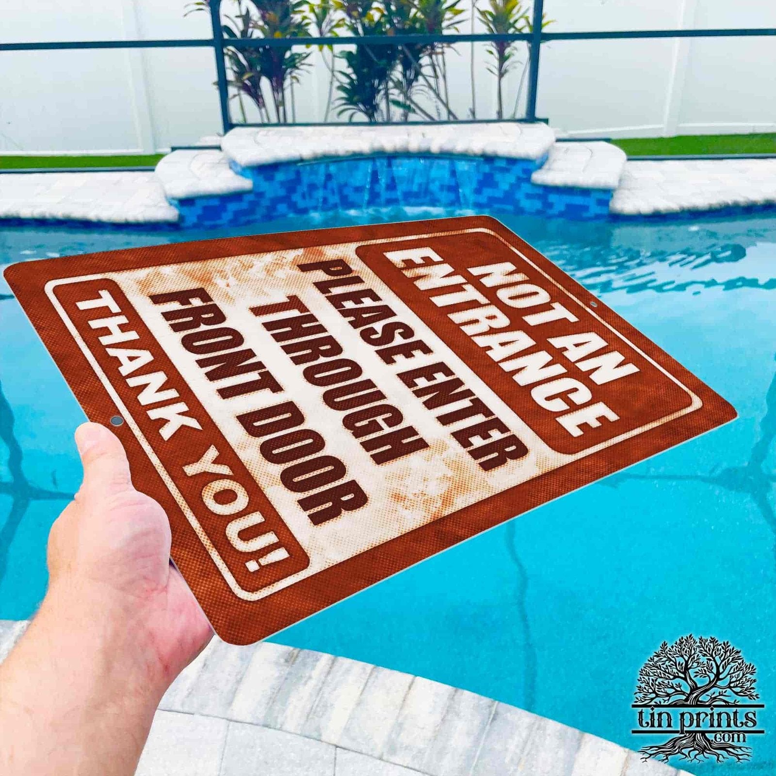 1020.dogs In Yard Do Not Enter Metal Tin Sign, 12x18 in, Indoor/Outdoor Decorative Sign - a4