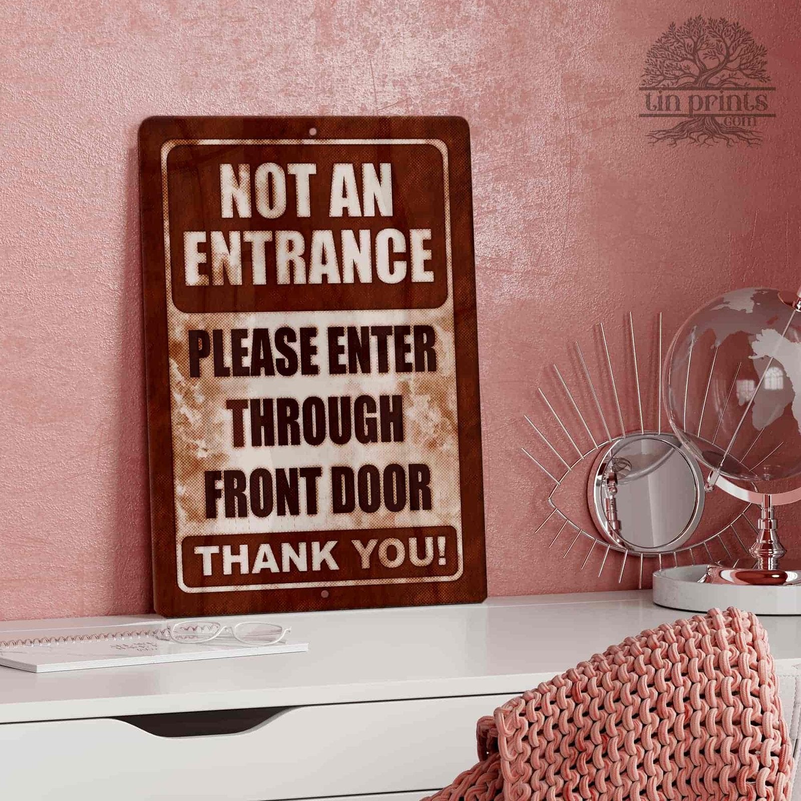 1020.dogs In Yard Do Not Enter Metal Tin Sign, 12x18 in, Indoor/Outdoor Decorative Sign - a4