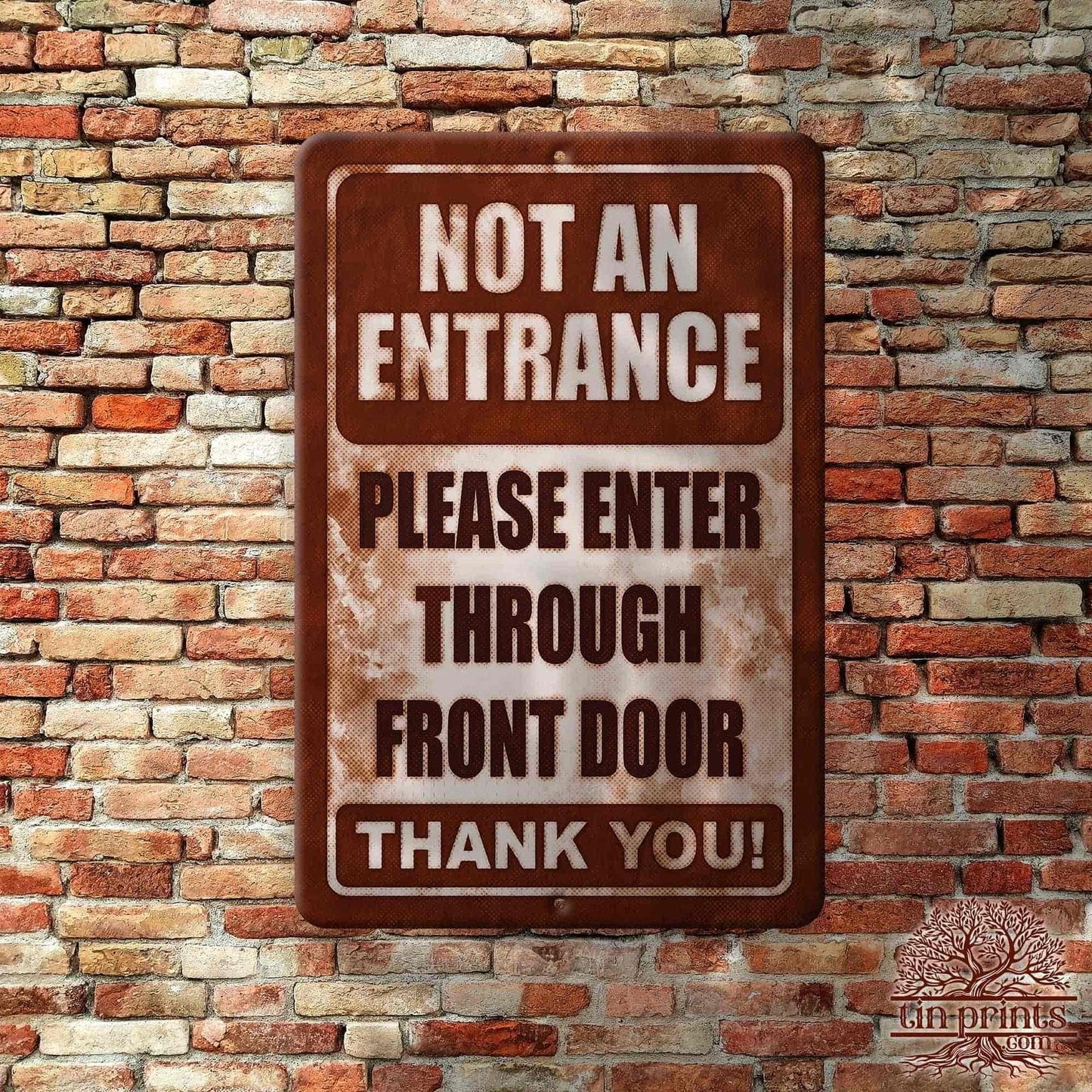 1020.dogs In Yard Do Not Enter Metal Tin Sign, 12x18 in, Indoor/Outdoor Decorative Sign - a4