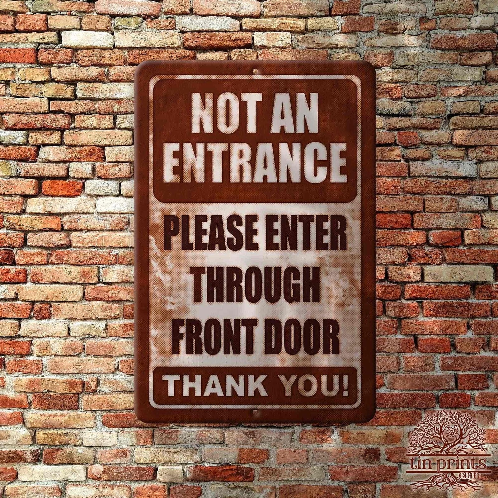 1020.dogs In Yard Do Not Enter Metal Tin Sign, 12x18 in, Indoor/Outdoor Decorative Sign - a4