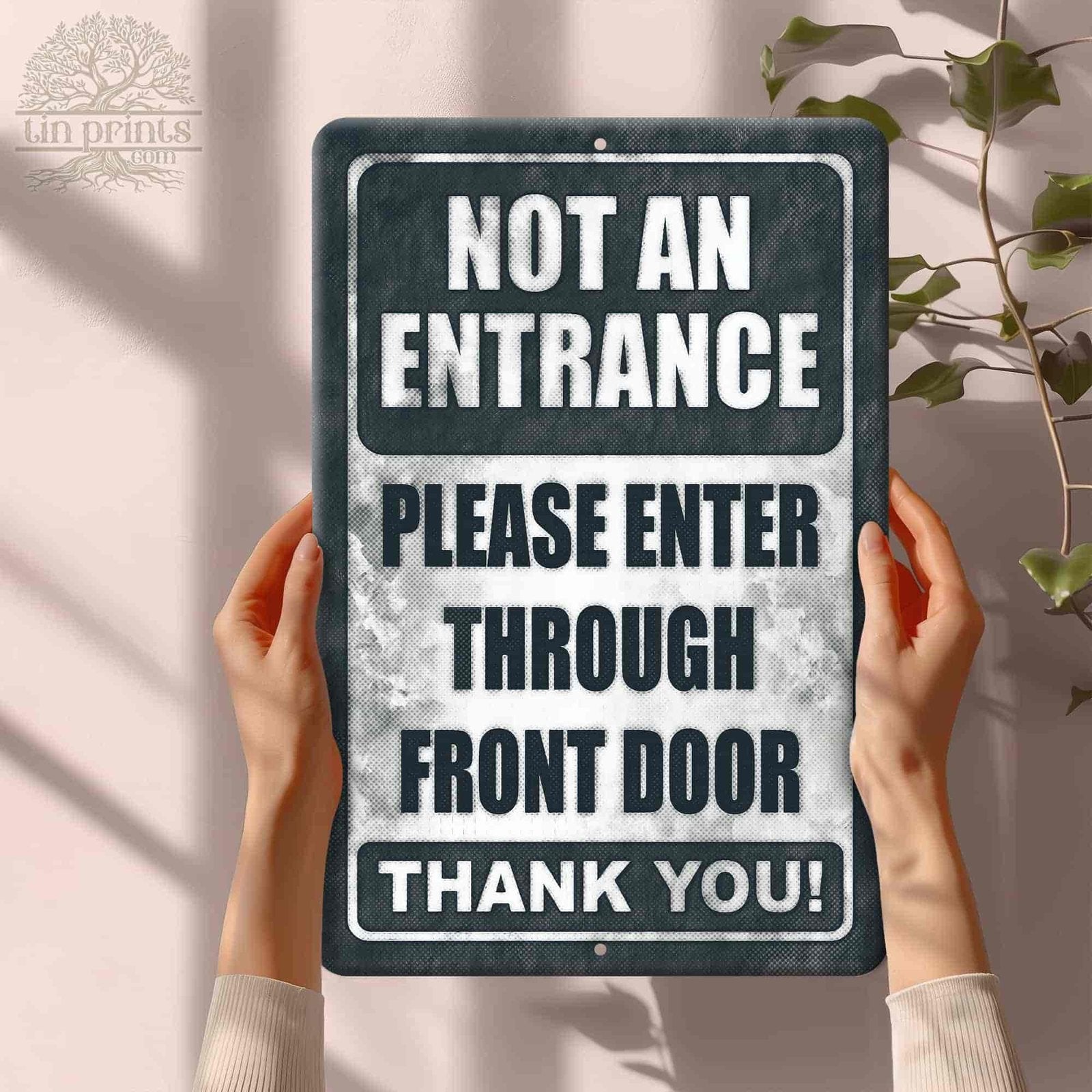 1020.dogs In Yard Do Not Enter Metal Tin Sign, 12x18 in, Indoor/Outdoor Decorative Sign - a4