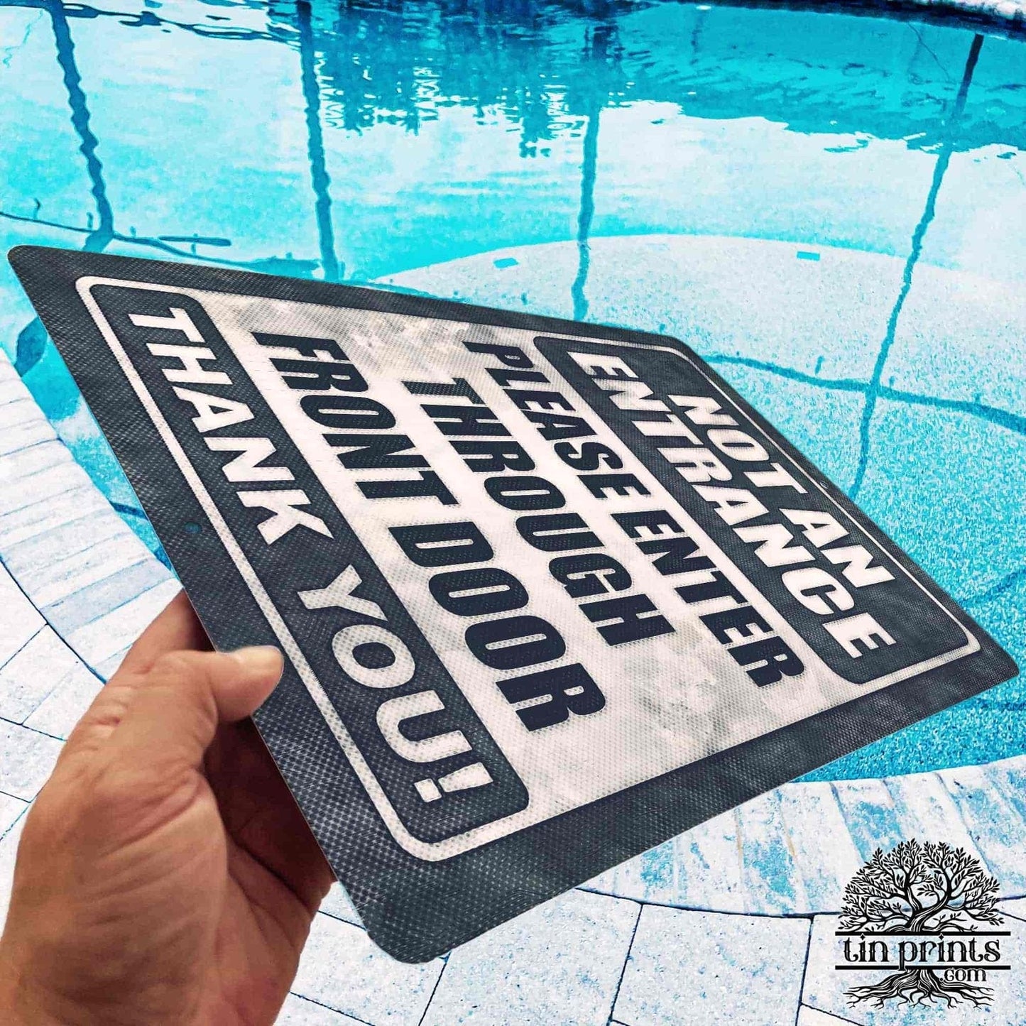 1020.dogs In Yard Do Not Enter Metal Tin Sign, 12x18 in, Indoor/Outdoor Decorative Sign - a4