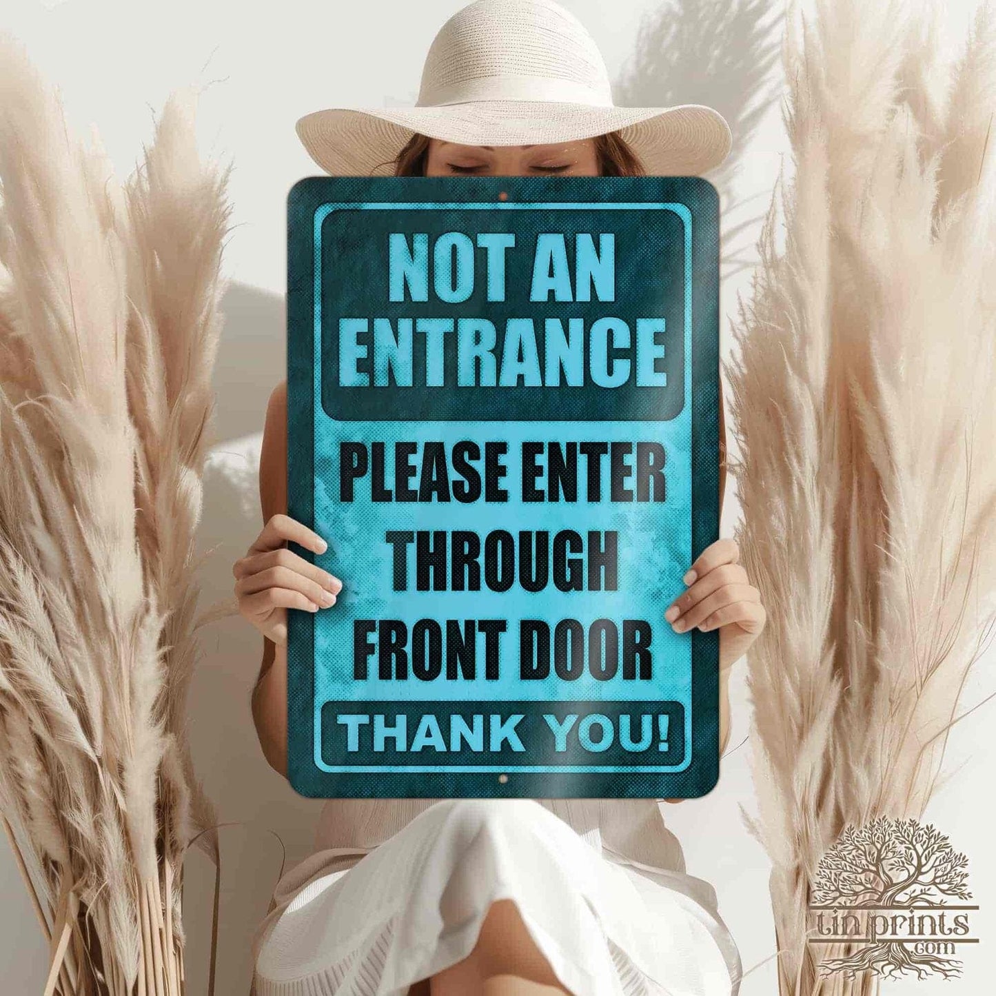 1020.dogs In Yard Do Not Enter Metal Tin Sign, 12x18 in, Indoor/Outdoor Decorative Sign - a4