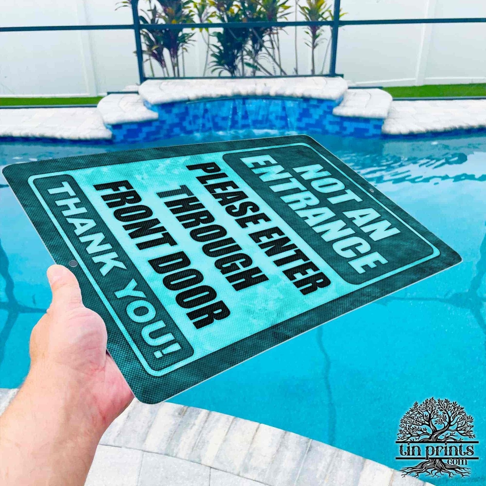 1020.dogs In Yard Do Not Enter Metal Tin Sign, 12x18 in, Indoor/Outdoor Decorative Sign - a4