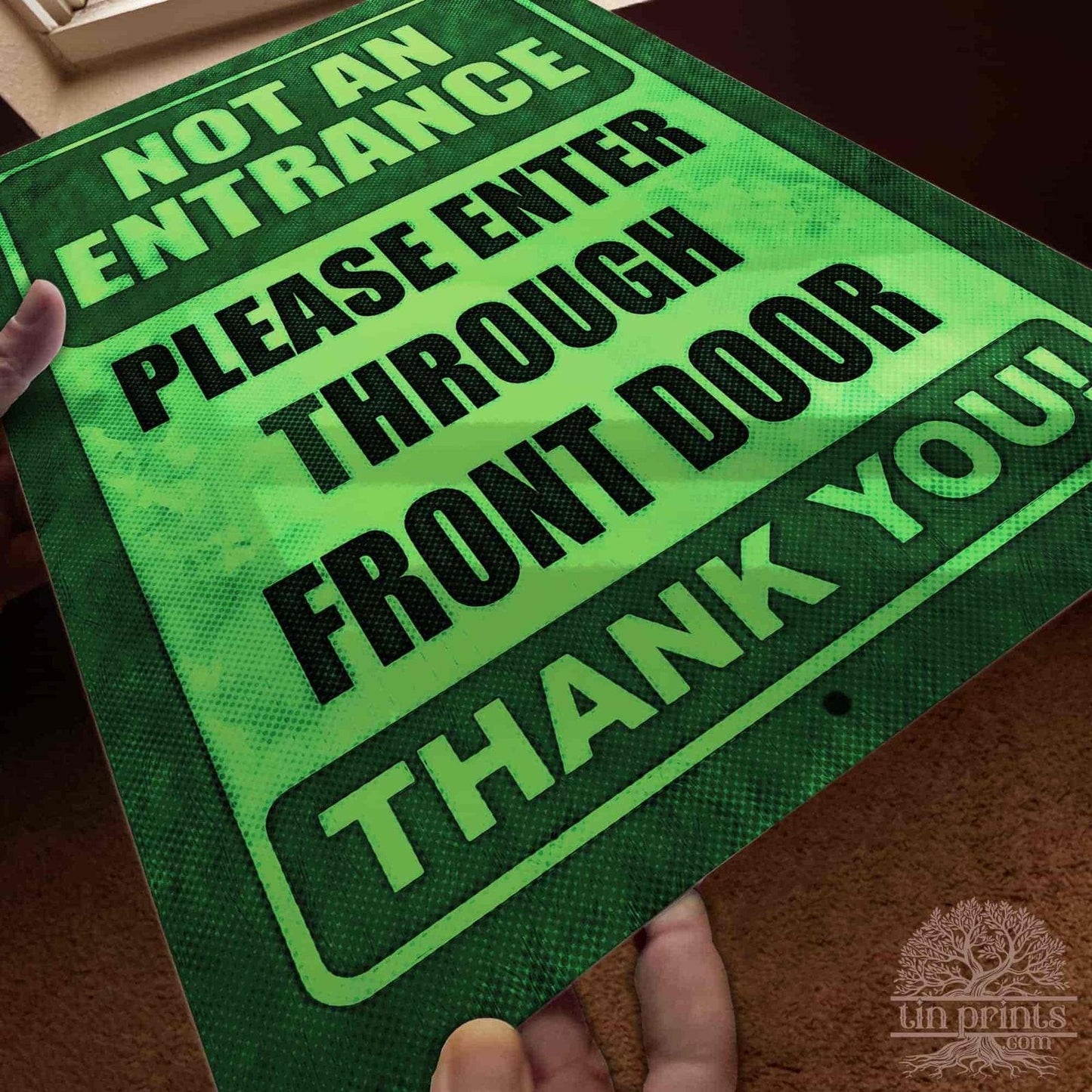 1020.dogs In Yard Do Not Enter Metal Tin Sign, 12x18 in, Indoor/Outdoor Decorative Sign - a4