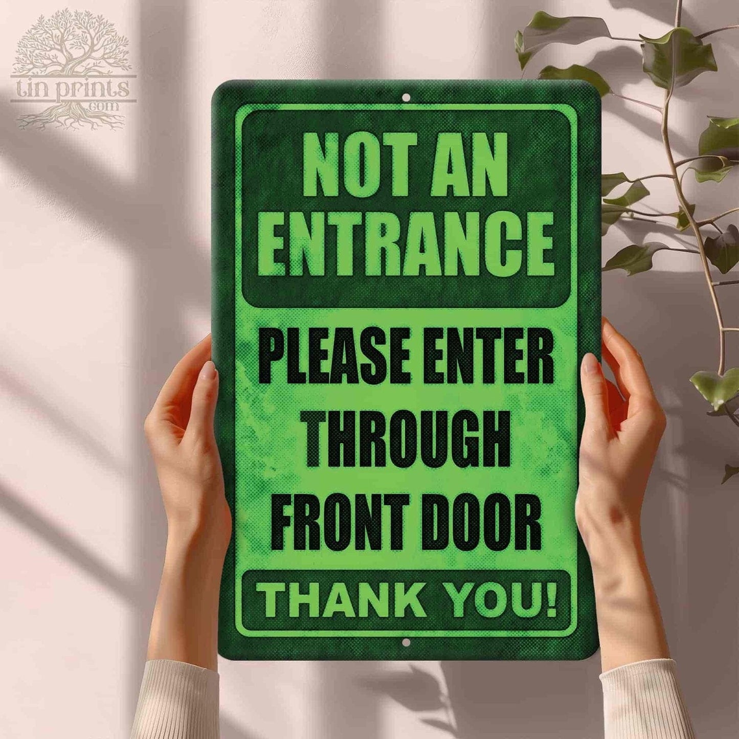 1020.dogs In Yard Do Not Enter Metal Tin Sign, 12x18 in, Indoor/Outdoor Decorative Sign - a4