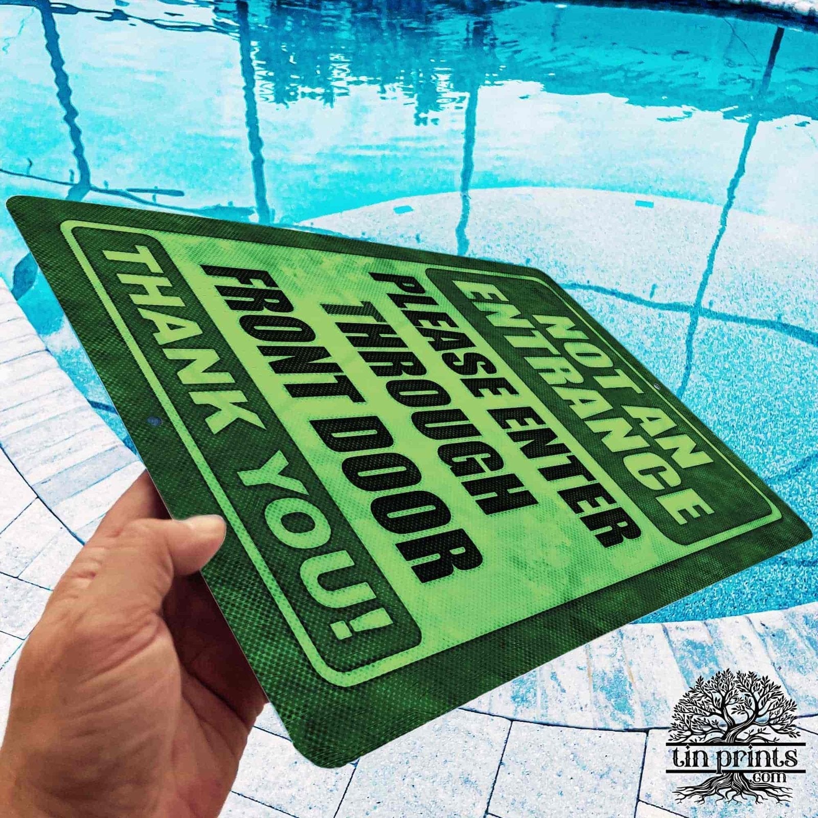 1020.dogs In Yard Do Not Enter Metal Tin Sign, 12x18 in, Indoor/Outdoor Decorative Sign - a4