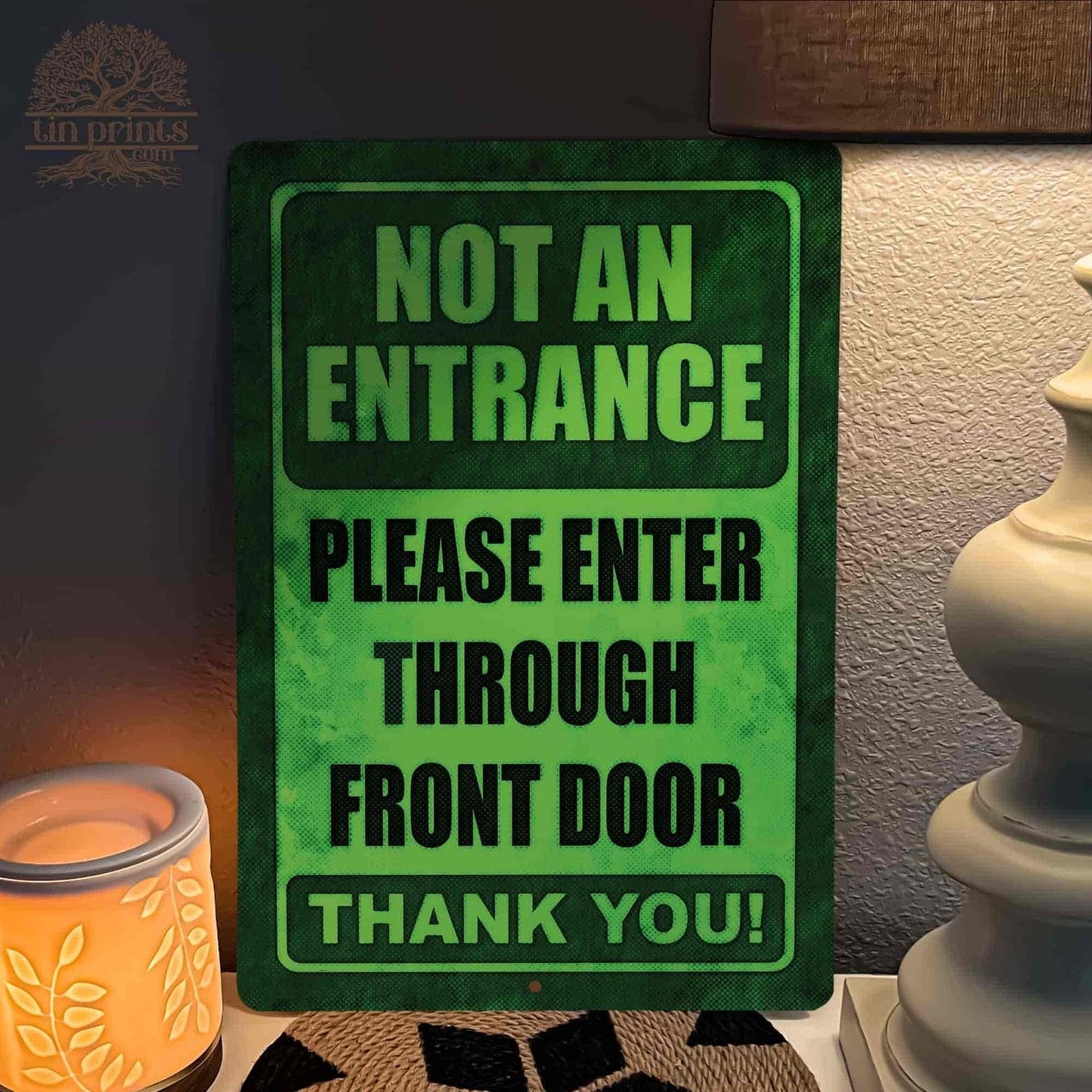 1020.dogs In Yard Do Not Enter Metal Tin Sign, 12x18 in, Indoor/Outdoor Decorative Sign - a4