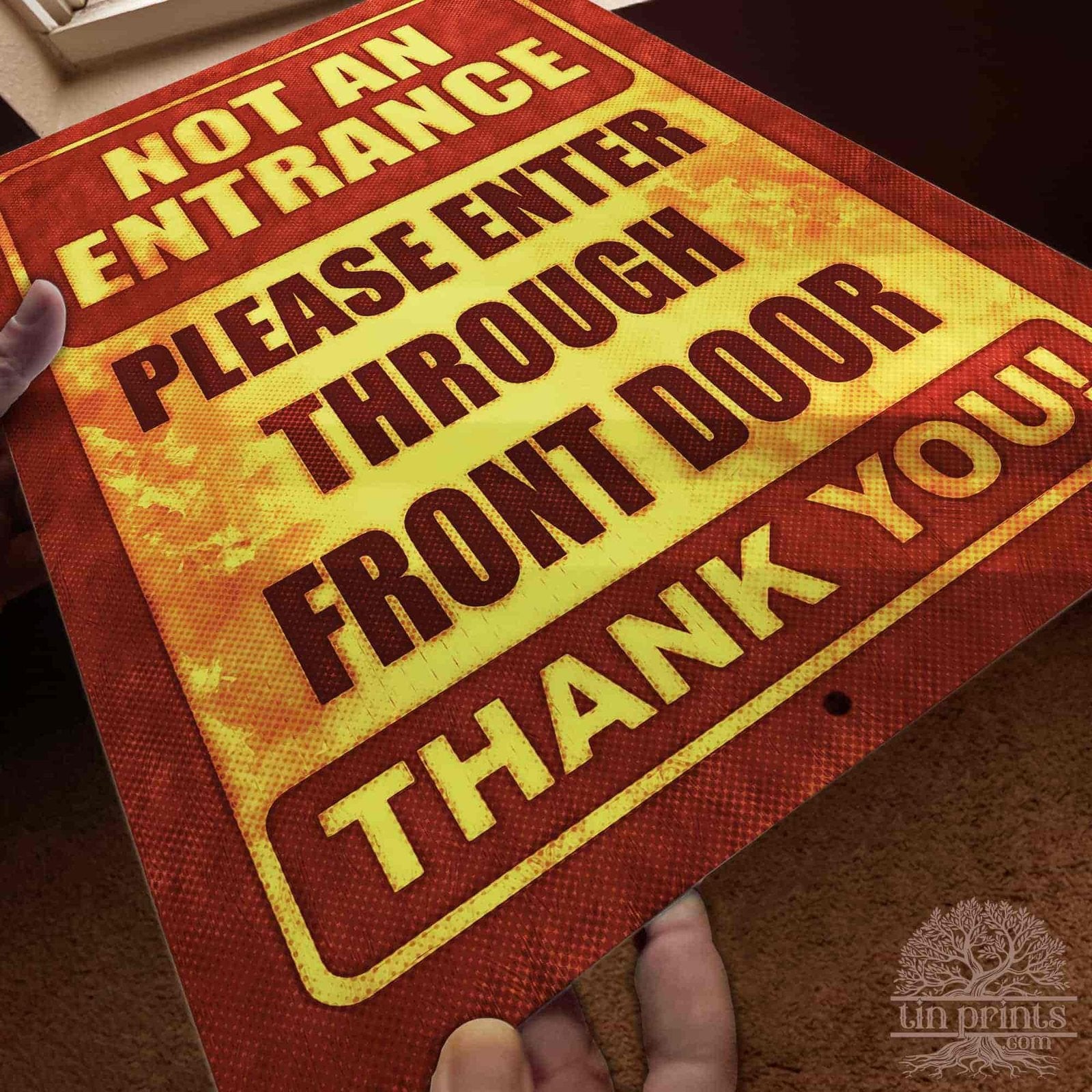 1020.dogs In Yard Do Not Enter Metal Tin Sign, 12x18 in, Indoor/Outdoor Decorative Sign - a4