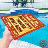 1020.dogs In Yard Do Not Enter Metal Tin Sign, 12x18 in, Indoor/Outdoor Decorative Sign - a4