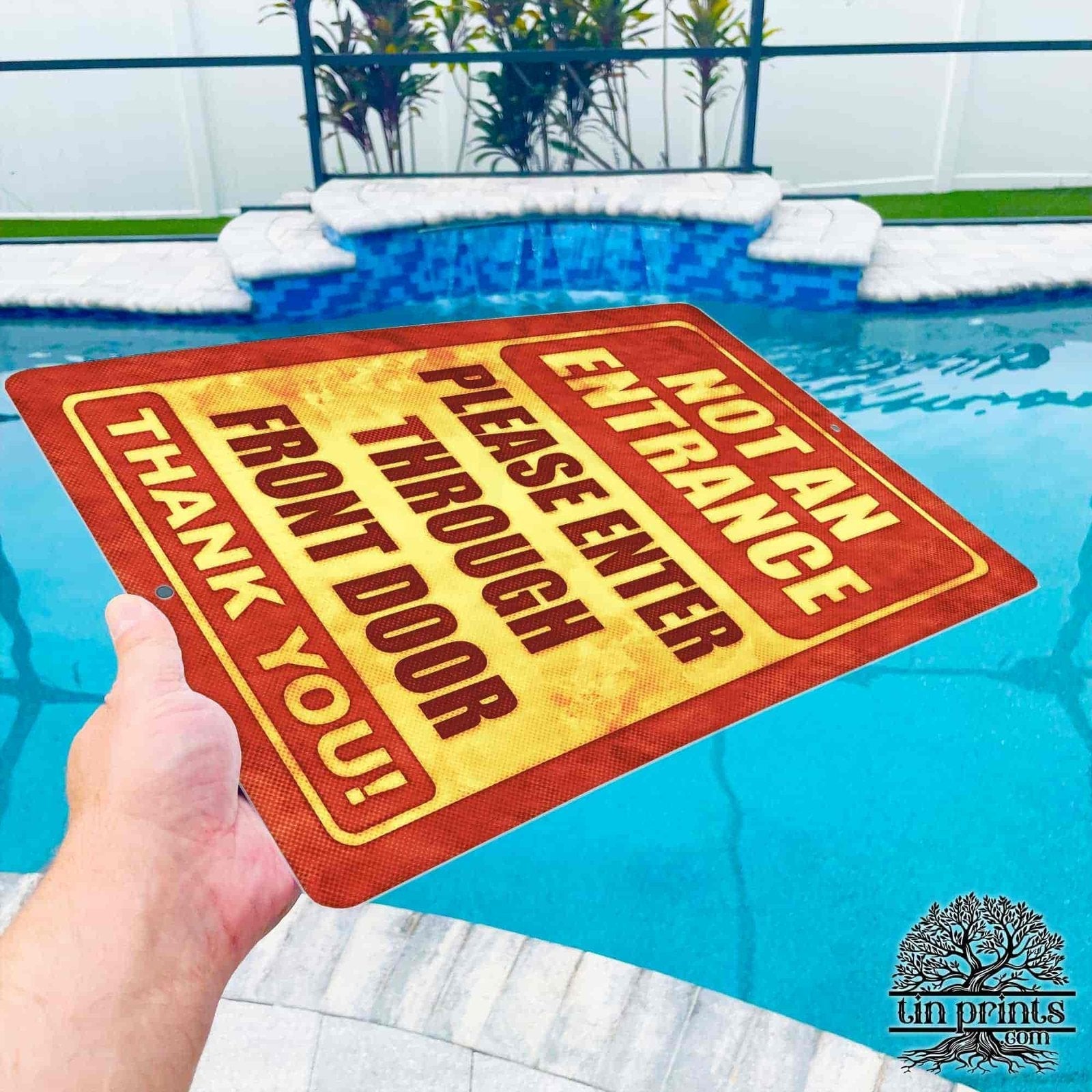 1020.dogs In Yard Do Not Enter Metal Tin Sign, 12x18 in, Indoor/Outdoor Decorative Sign - a4