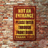 1020.dogs In Yard Do Not Enter Metal Tin Sign, 12x18 in, Indoor/Outdoor Decorative Sign - a4
