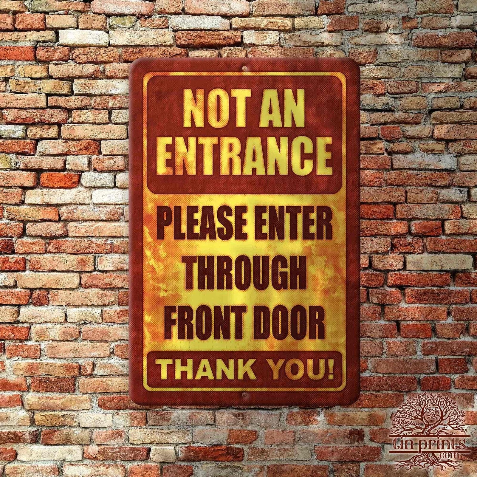 1020.dogs In Yard Do Not Enter Metal Tin Sign, 12x18 in, Indoor/Outdoor Decorative Sign - a4