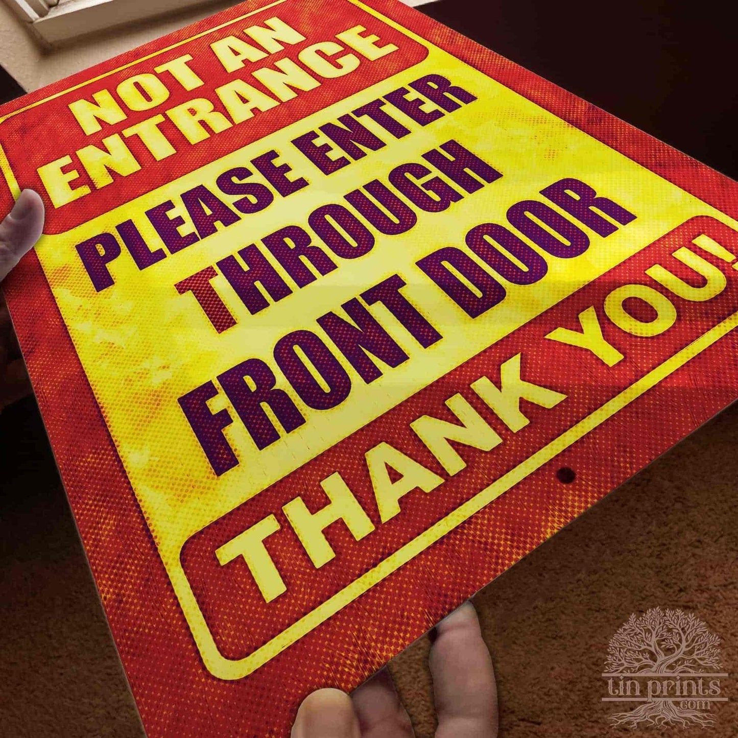 1020.dogs In Yard Do Not Enter Metal Tin Sign, 12x18 in, Indoor/Outdoor Decorative Sign - a4