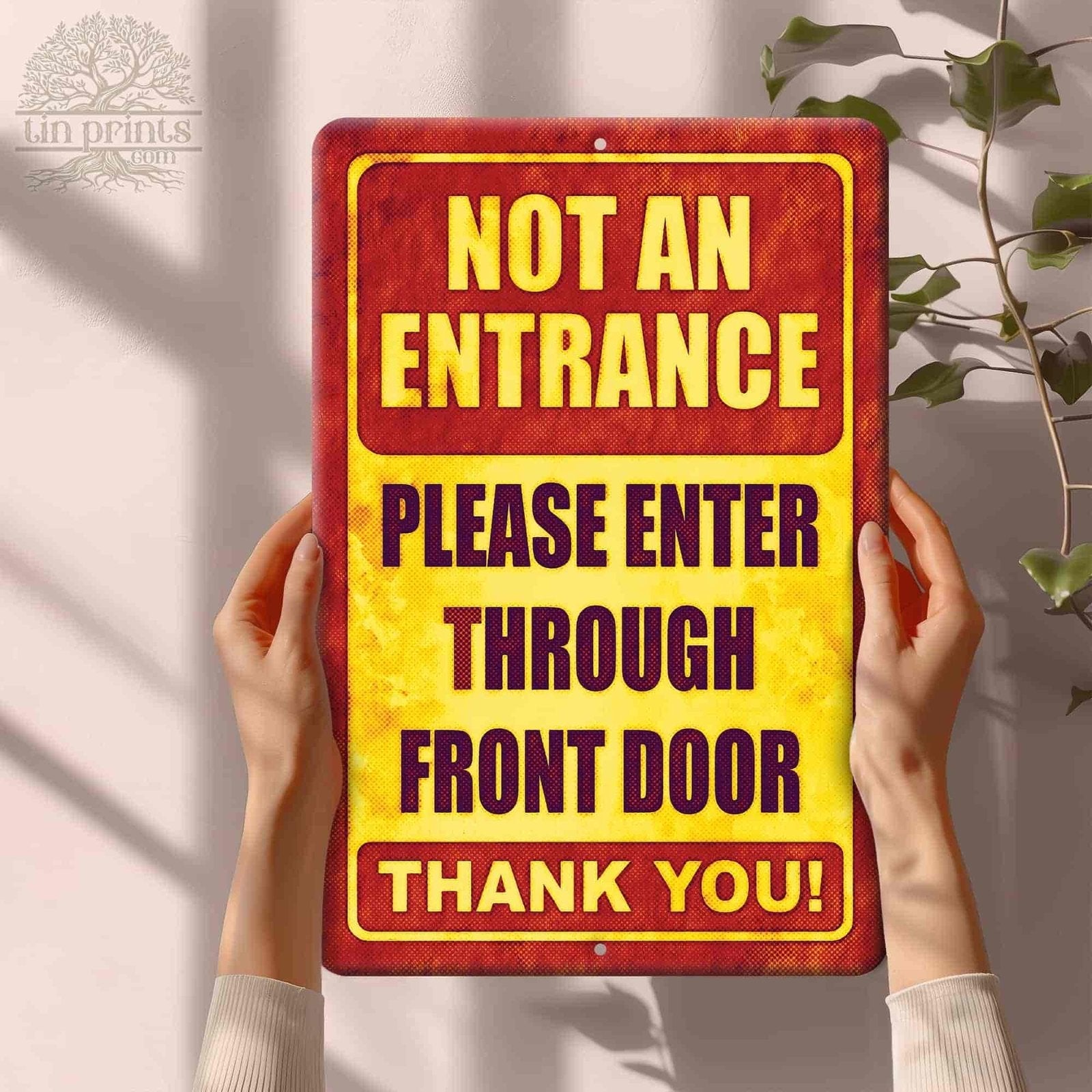 1020.dogs In Yard Do Not Enter Metal Tin Sign, 12x18 in, Indoor/Outdoor Decorative Sign - a4