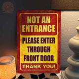 1020.dogs In Yard Do Not Enter Metal Tin Sign, 12x18 in, Indoor/Outdoor Decorative Sign - a4