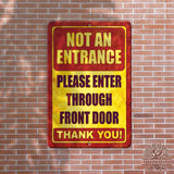 1020.dogs In Yard Do Not Enter Metal Tin Sign, 12x18 in, Indoor/Outdoor Decorative Sign - a4