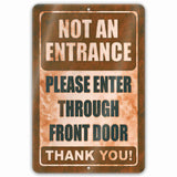 1020.dogs In Yard Do Not Enter Metal Tin Sign, 12x18 in, Indoor/Outdoor Decorative Sign - a4