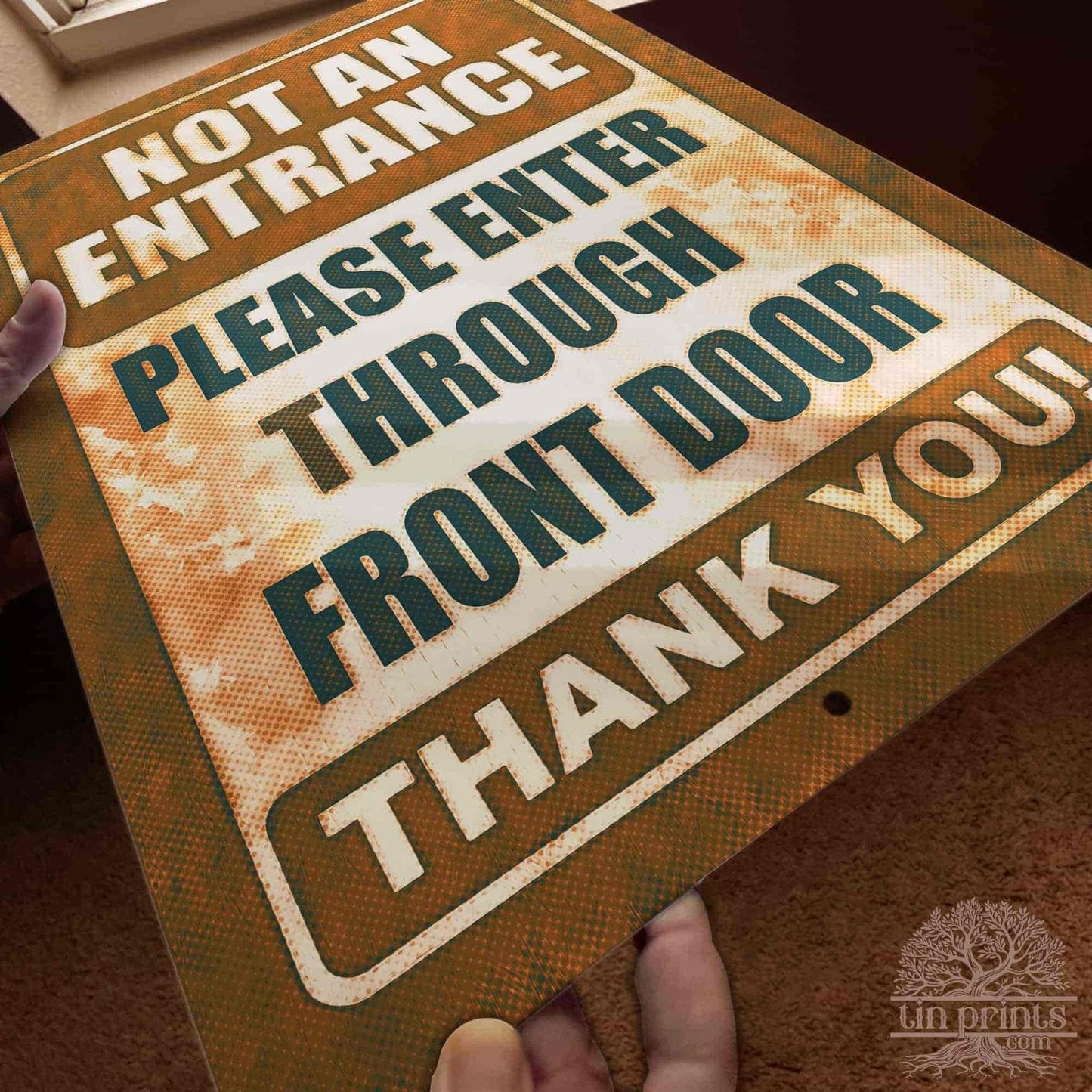 1020.dogs In Yard Do Not Enter Metal Tin Sign, 12x18 in, Indoor/Outdoor Decorative Sign - a4