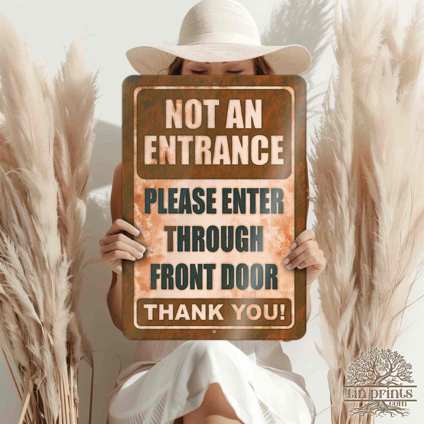 1020.dogs In Yard Do Not Enter Metal Tin Sign, 12x18 in, Indoor/Outdoor Decorative Sign - a4