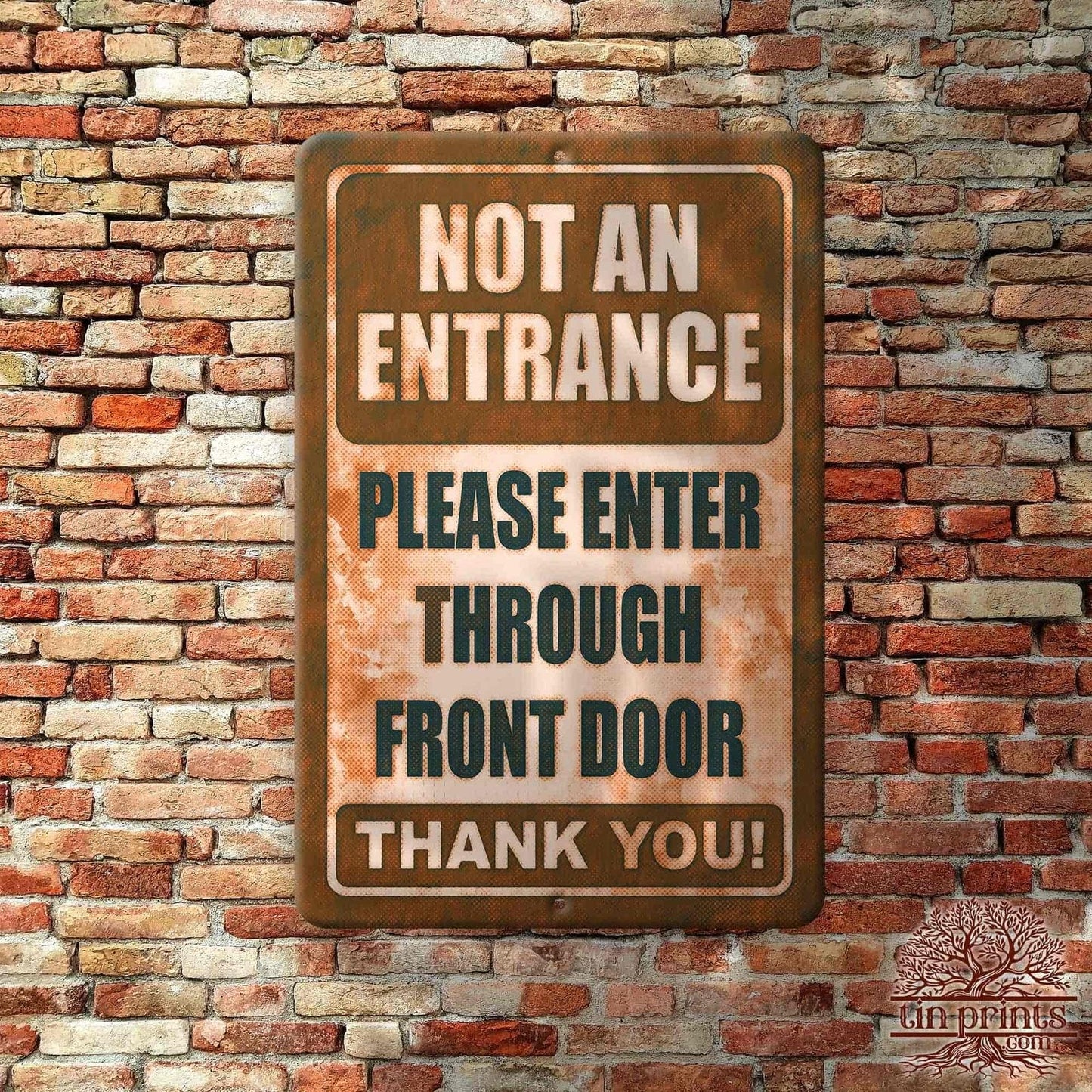 1020.dogs In Yard Do Not Enter Metal Tin Sign, 12x18 in, Indoor/Outdoor Decorative Sign - a4