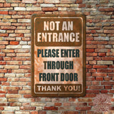 1020.dogs In Yard Do Not Enter Metal Tin Sign, 12x18 in, Indoor/Outdoor Decorative Sign - a4
