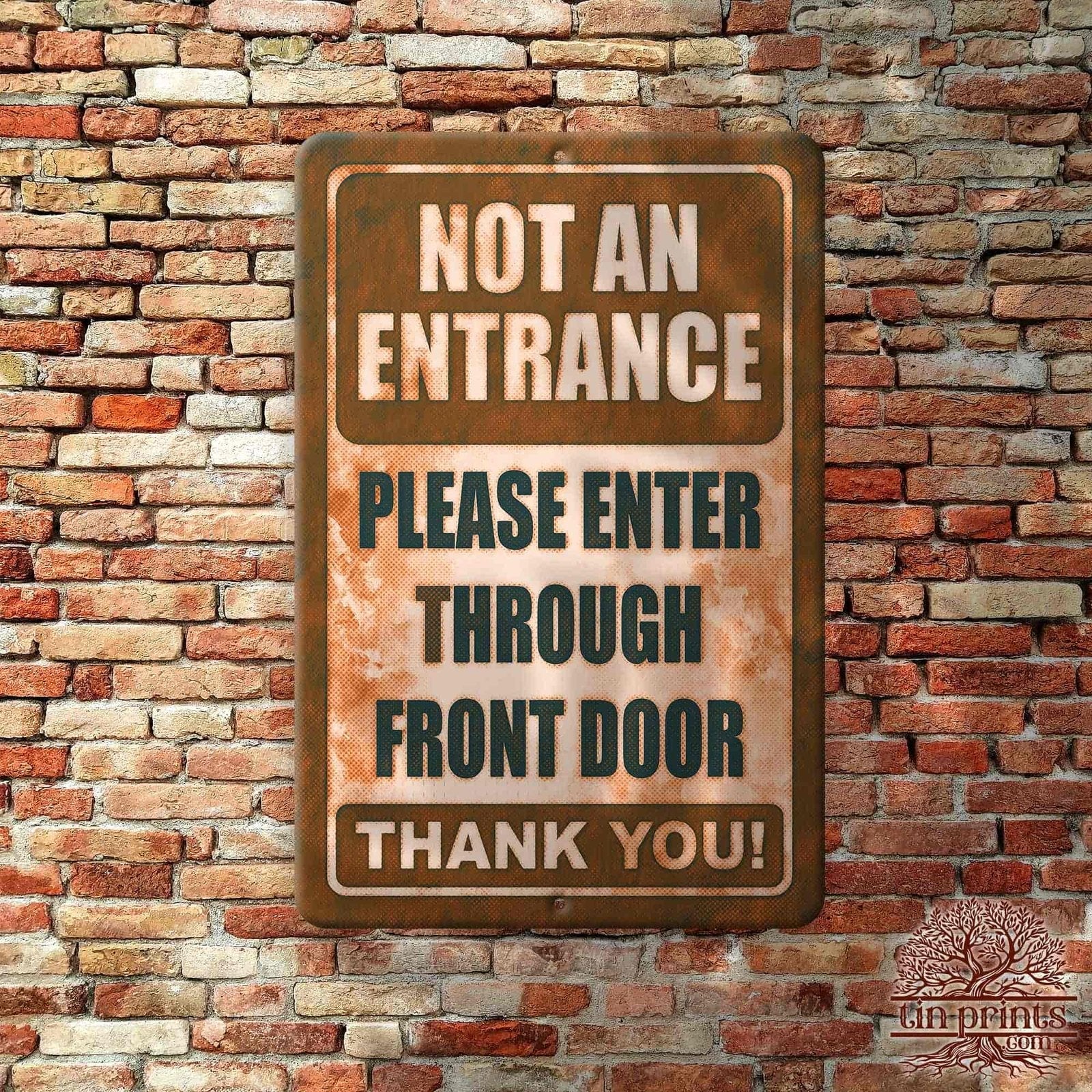 1020.dogs In Yard Do Not Enter Metal Tin Sign, 12x18 in, Indoor/Outdoor Decorative Sign - a4