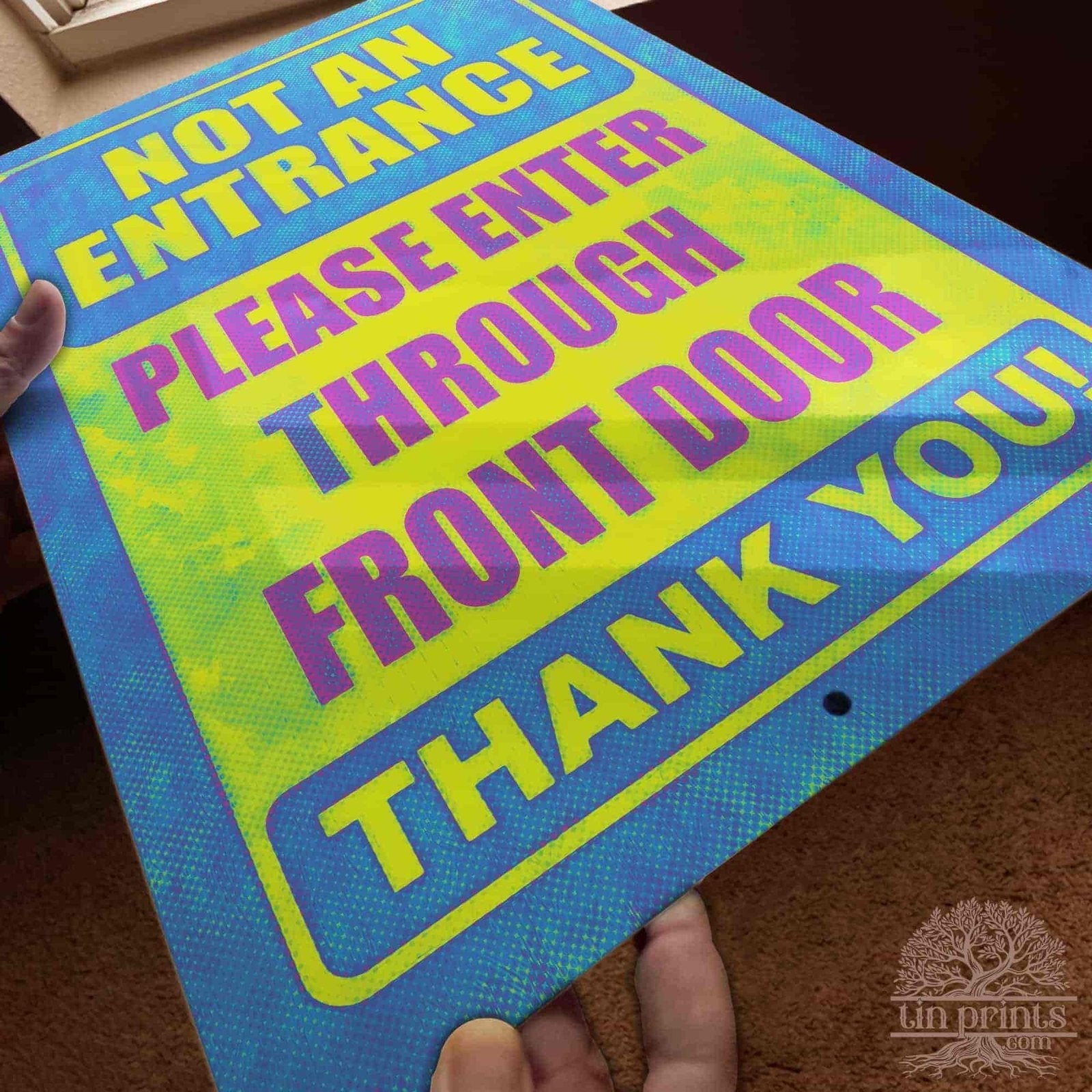 1020.dogs In Yard Do Not Enter Metal Tin Sign, 12x18 in, Indoor/Outdoor Decorative Sign - a4