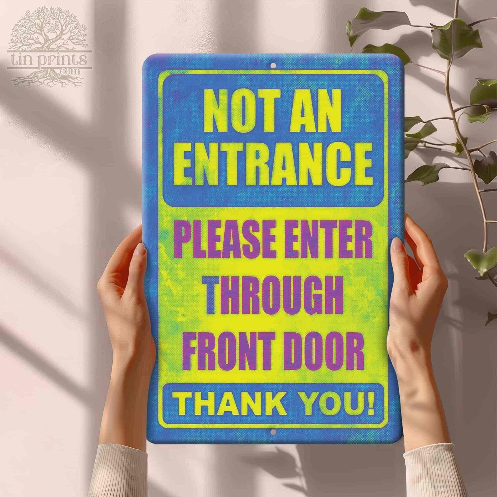 1020.dogs In Yard Do Not Enter Metal Tin Sign, 12x18 in, Indoor/Outdoor Decorative Sign - a4