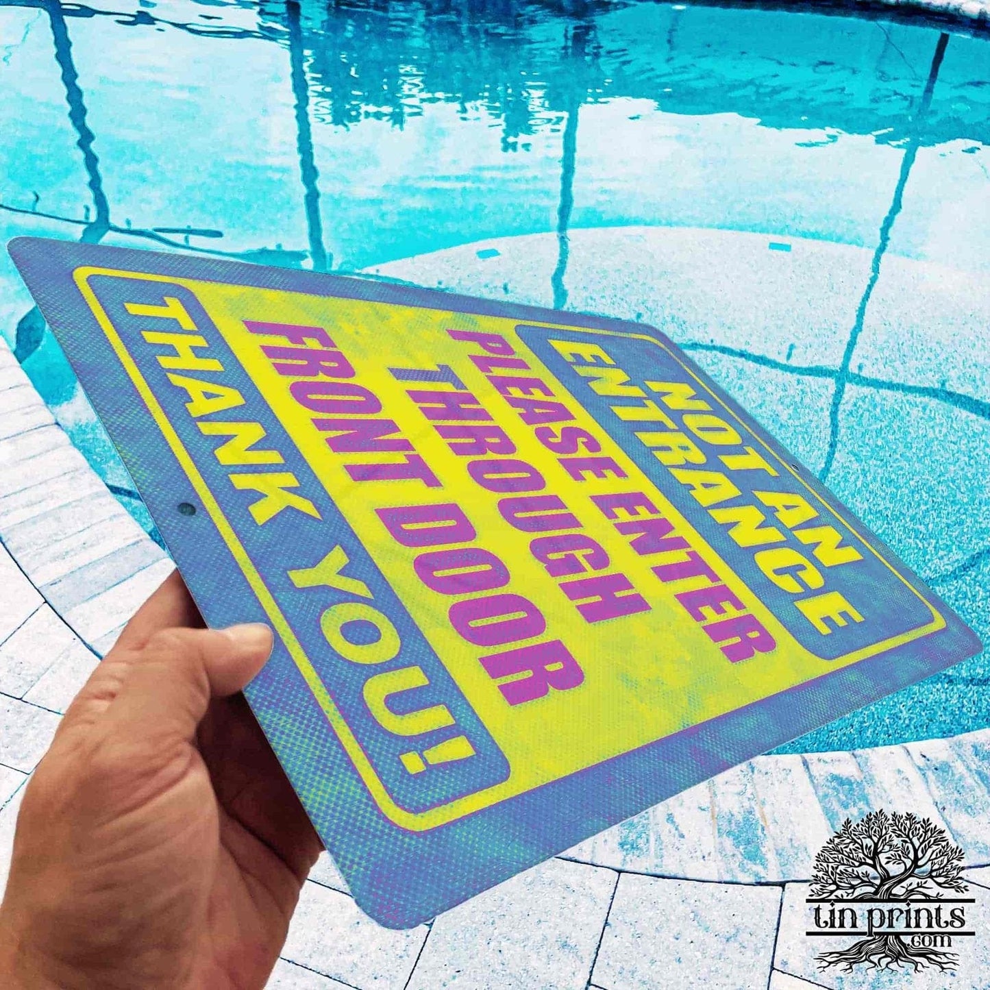 1020.dogs In Yard Do Not Enter Metal Tin Sign, 12x18 in, Indoor/Outdoor Decorative Sign - a4