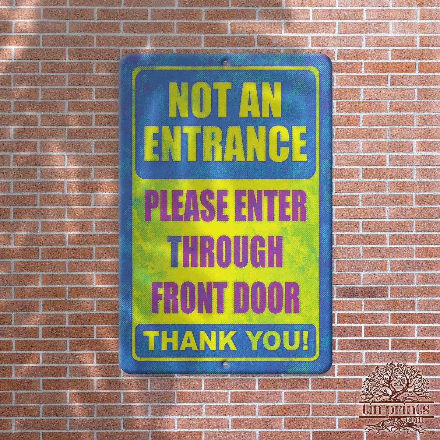 1020.dogs In Yard Do Not Enter Metal Tin Sign, 12x18 in, Indoor/Outdoor Decorative Sign - a4