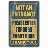 1020.dogs In Yard Do Not Enter Metal Tin Sign, 12x18 in, Indoor/Outdoor Decorative Sign - a4