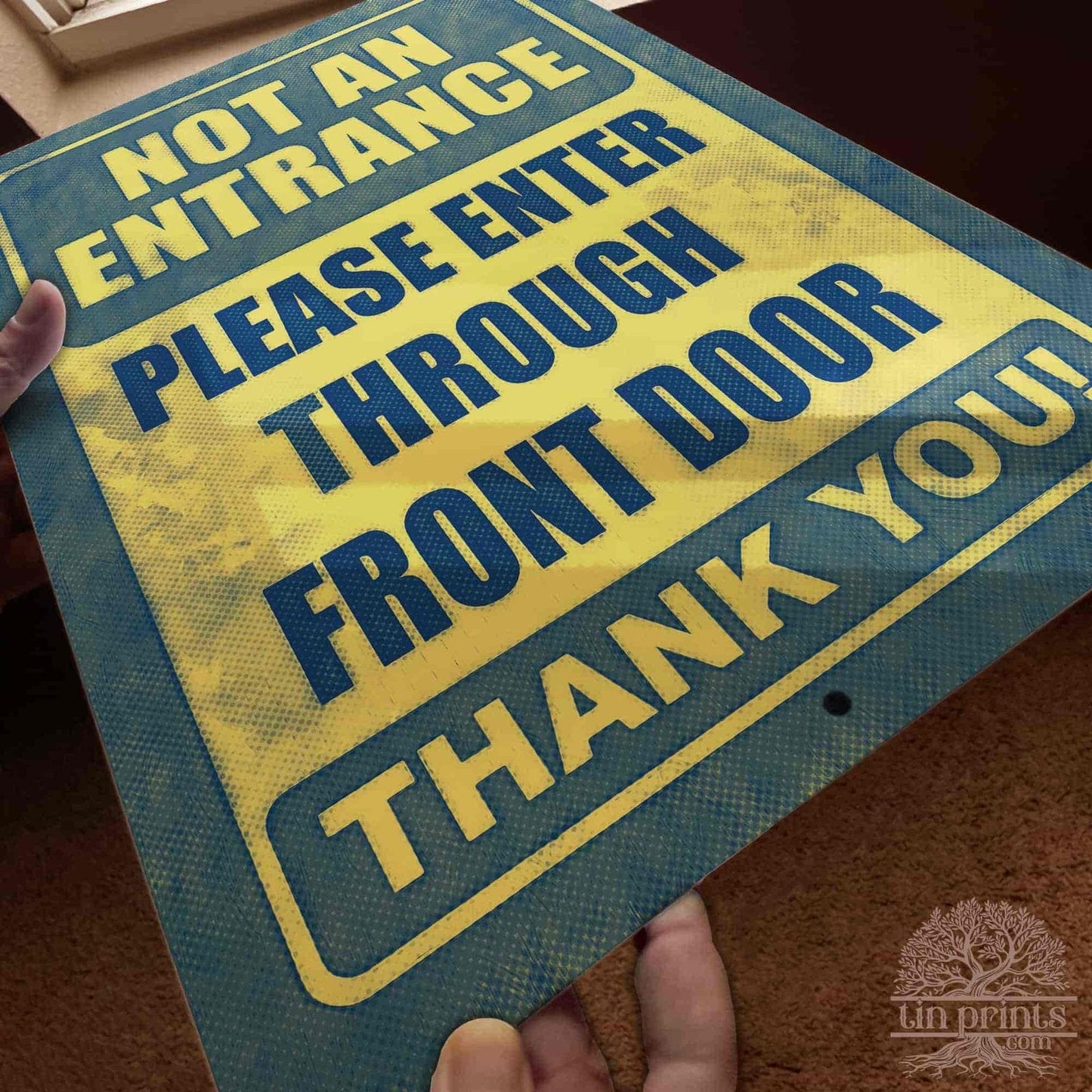 1020.dogs In Yard Do Not Enter Metal Tin Sign, 12x18 in, Indoor/Outdoor Decorative Sign - a4