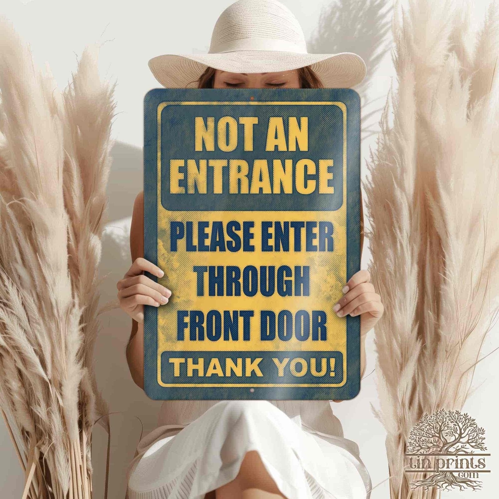 1020.dogs In Yard Do Not Enter Metal Tin Sign, 12x18 in, Indoor/Outdoor Decorative Sign - a4