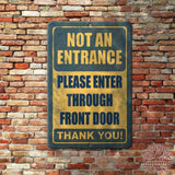 1020.dogs In Yard Do Not Enter Metal Tin Sign, 12x18 in, Indoor/Outdoor Decorative Sign - a4