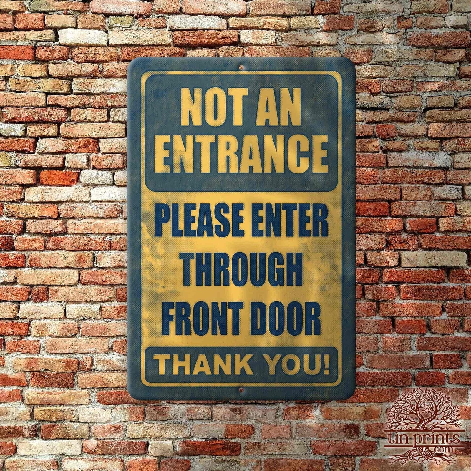 1020.dogs In Yard Do Not Enter Metal Tin Sign, 12x18 in, Indoor/Outdoor Decorative Sign - a4